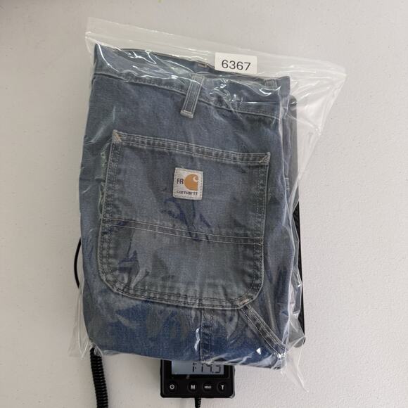 Carhartt FR Jeans Mens 38x34 Blue Carpenter Dungaree Fit FRC Flame Resistant - Picture 8 of 8